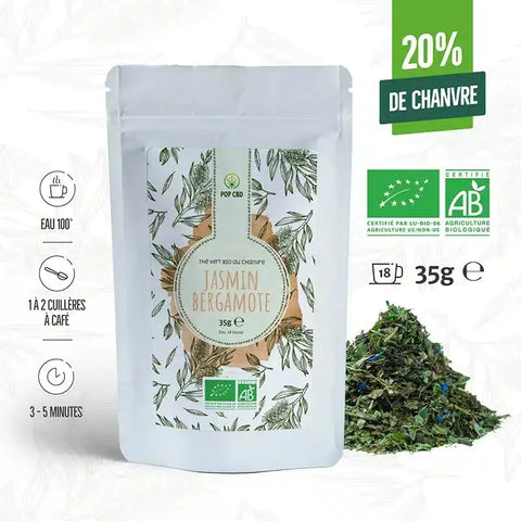 Thé Vert BIO Jasmin Bergamote - Pop CBD CBD France Discount